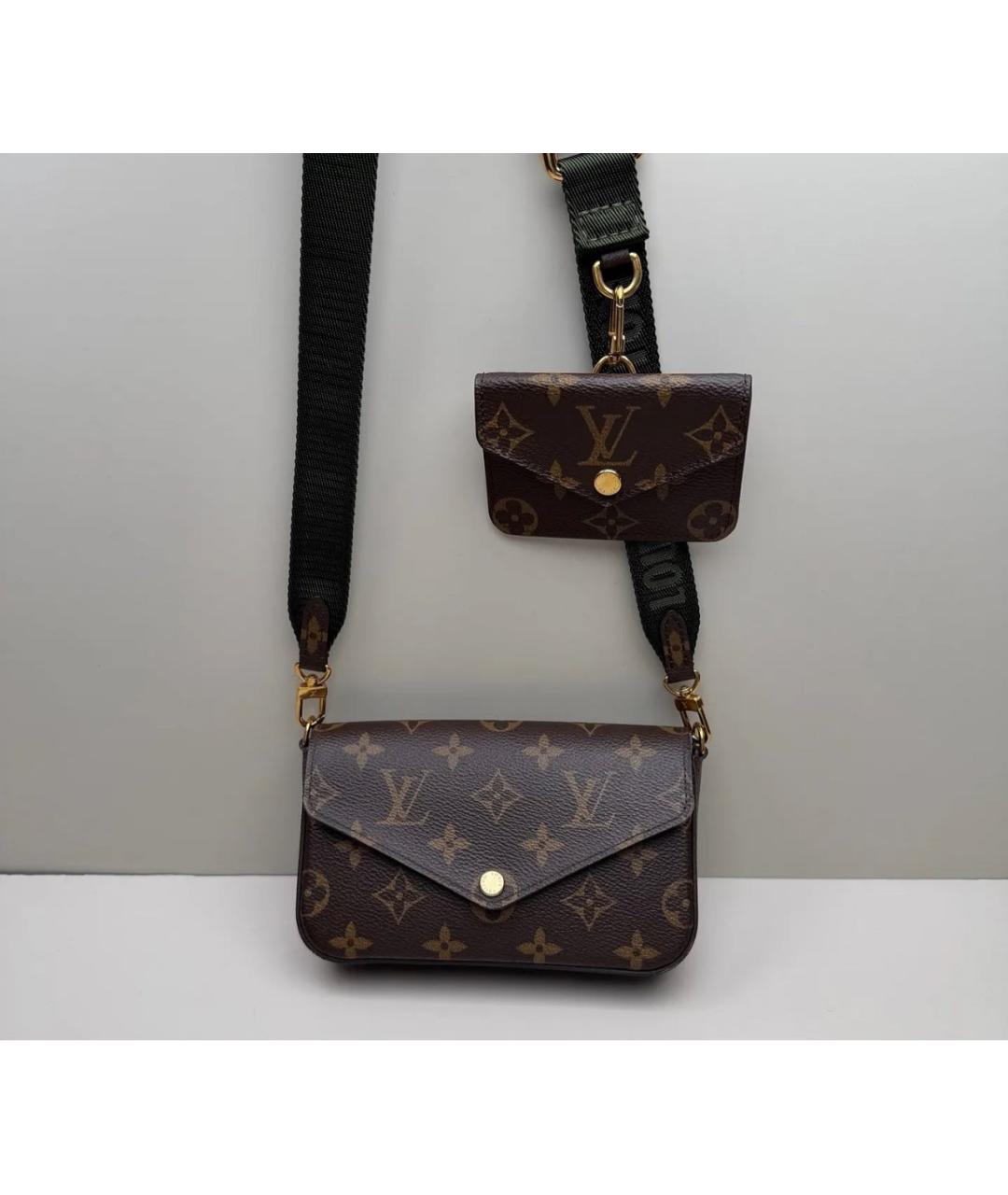 LOUIS VUITTON Коричневая кожаная сумка на плечо, фото 7