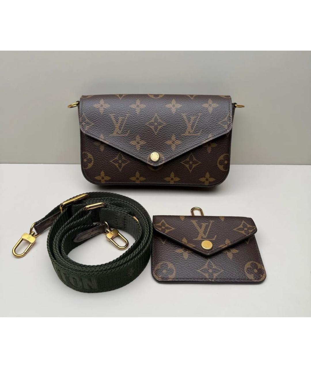LOUIS VUITTON Коричневая кожаная сумка на плечо, фото 8