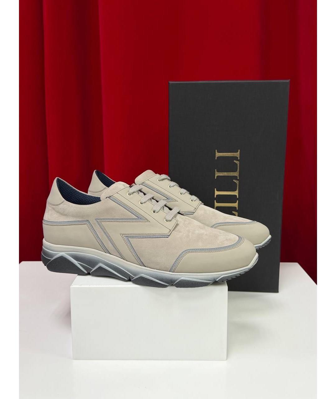 ZILLI Бежевые низкие кроссовки / кеды, фото 7