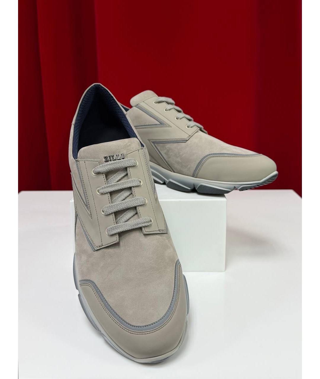 ZILLI Бежевые низкие кроссовки / кеды, фото 6