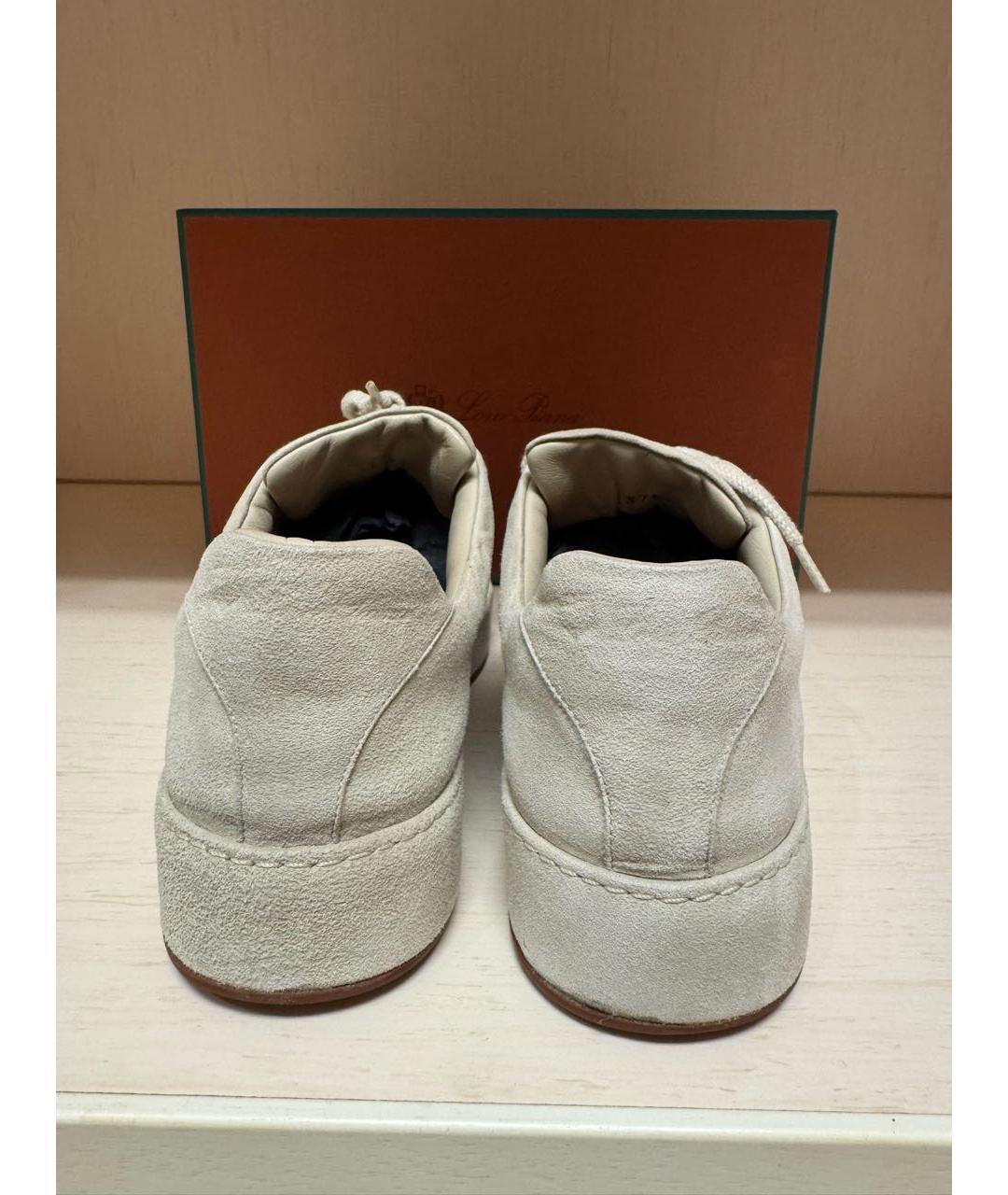 LORO PIANA Серые замшевые кеды, фото 4