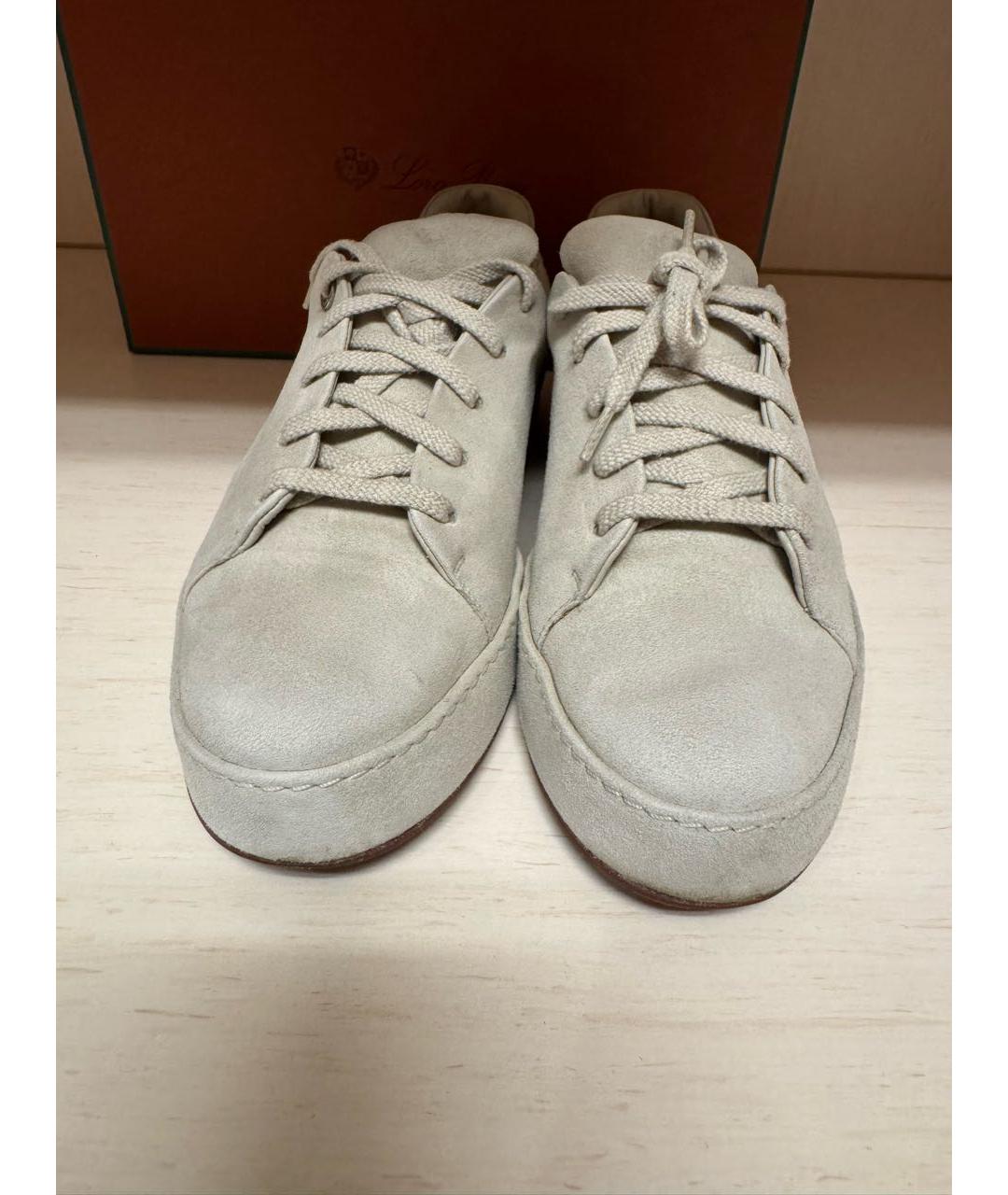 LORO PIANA Серые замшевые кеды, фото 2