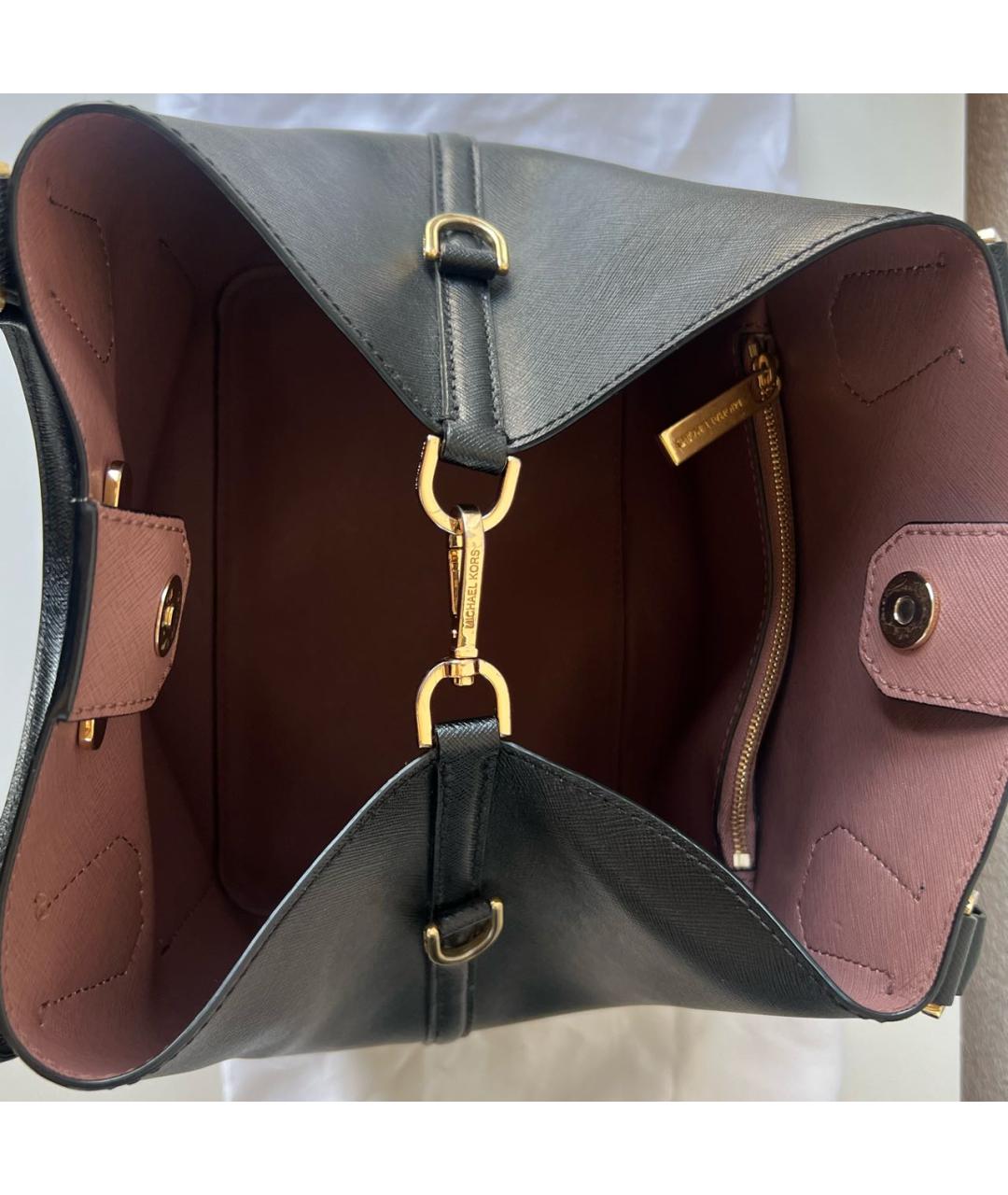 MICHAEL KORS Черная кожаная сумка с короткими ручками, фото 5