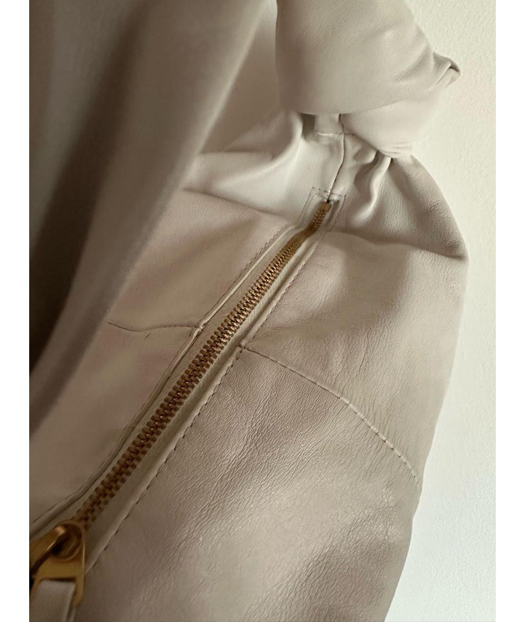 BOTTEGA VENETA Белая кожаная сумка с короткими ручками, фото 3