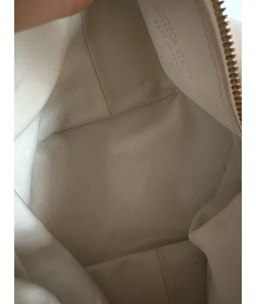 BOTTEGA VENETA Белая кожаная сумка с короткими ручками, фото 4