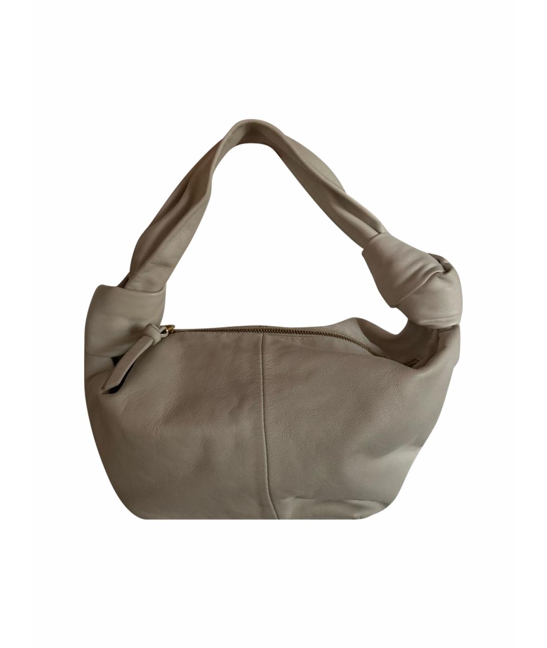 BOTTEGA VENETA Белая кожаная сумка с короткими ручками, фото 1