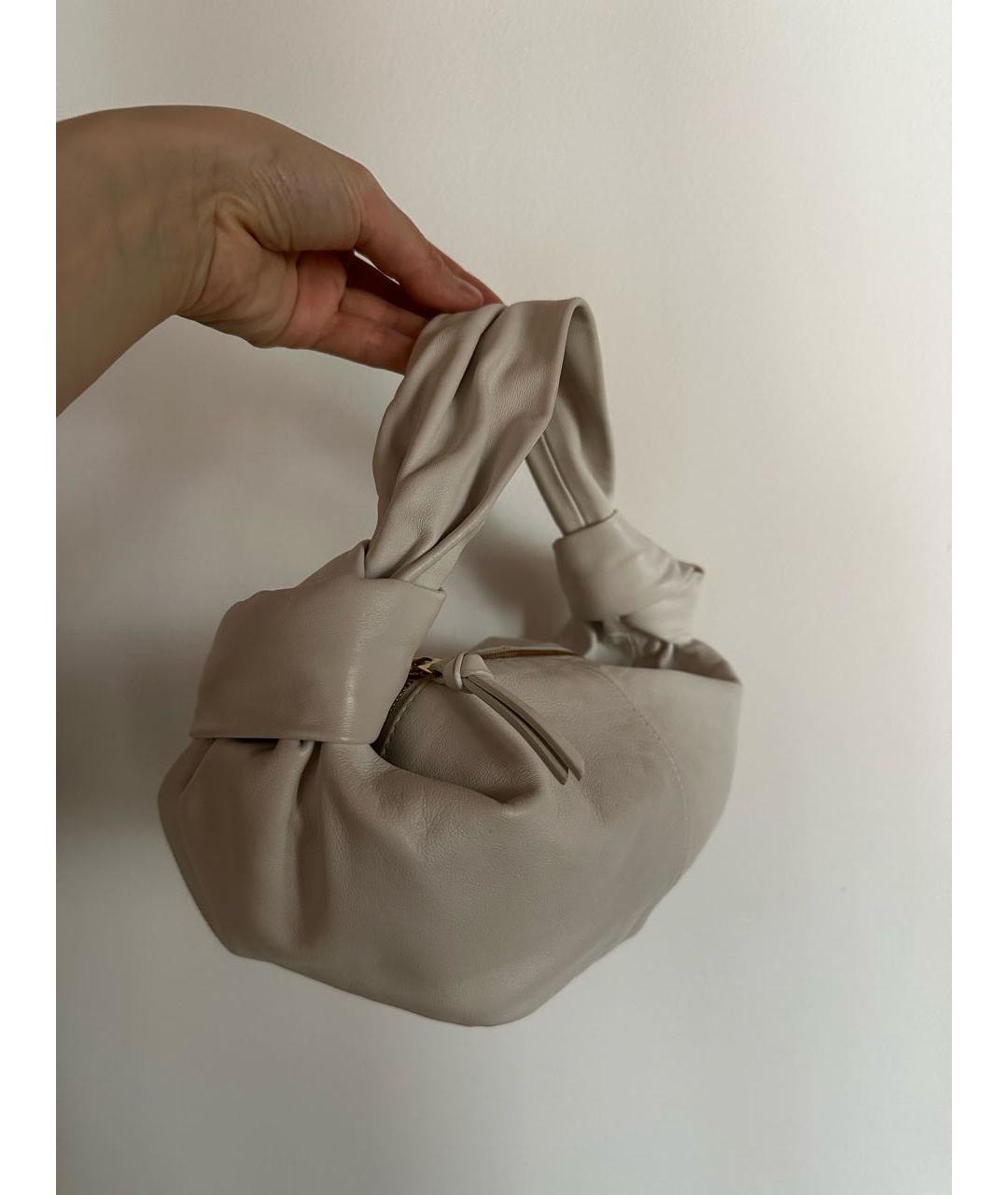 BOTTEGA VENETA Белая кожаная сумка с короткими ручками, фото 2