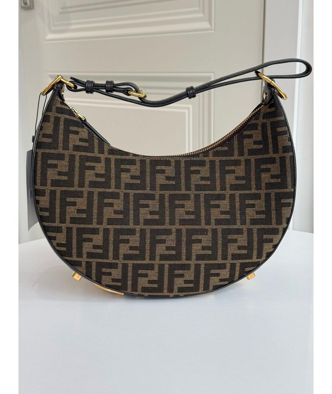 FENDI Коричневая сумка с короткими ручками, фото 9