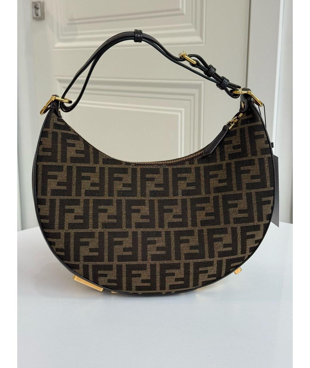 FENDI Коричневая сумка с короткими ручками, фото 2