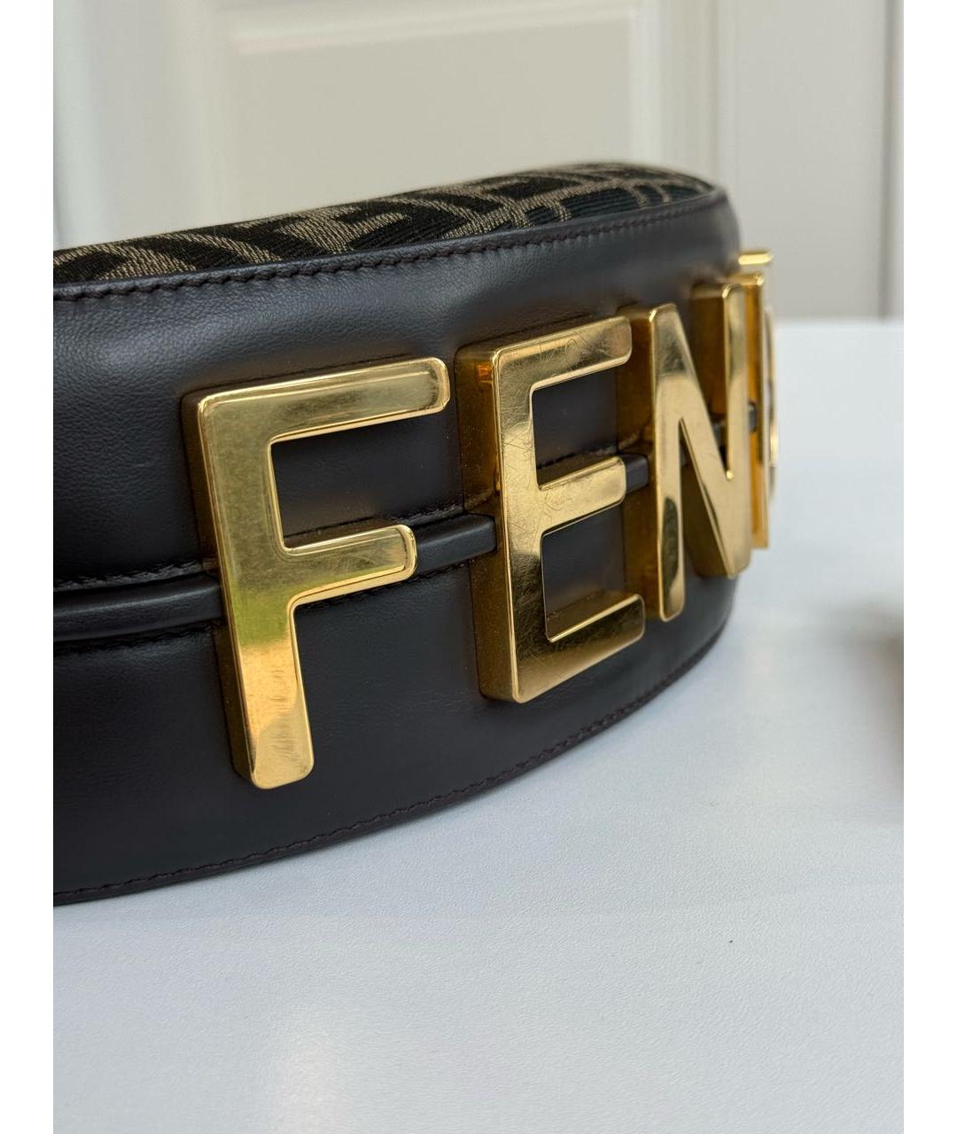 FENDI Коричневая сумка с короткими ручками, фото 4