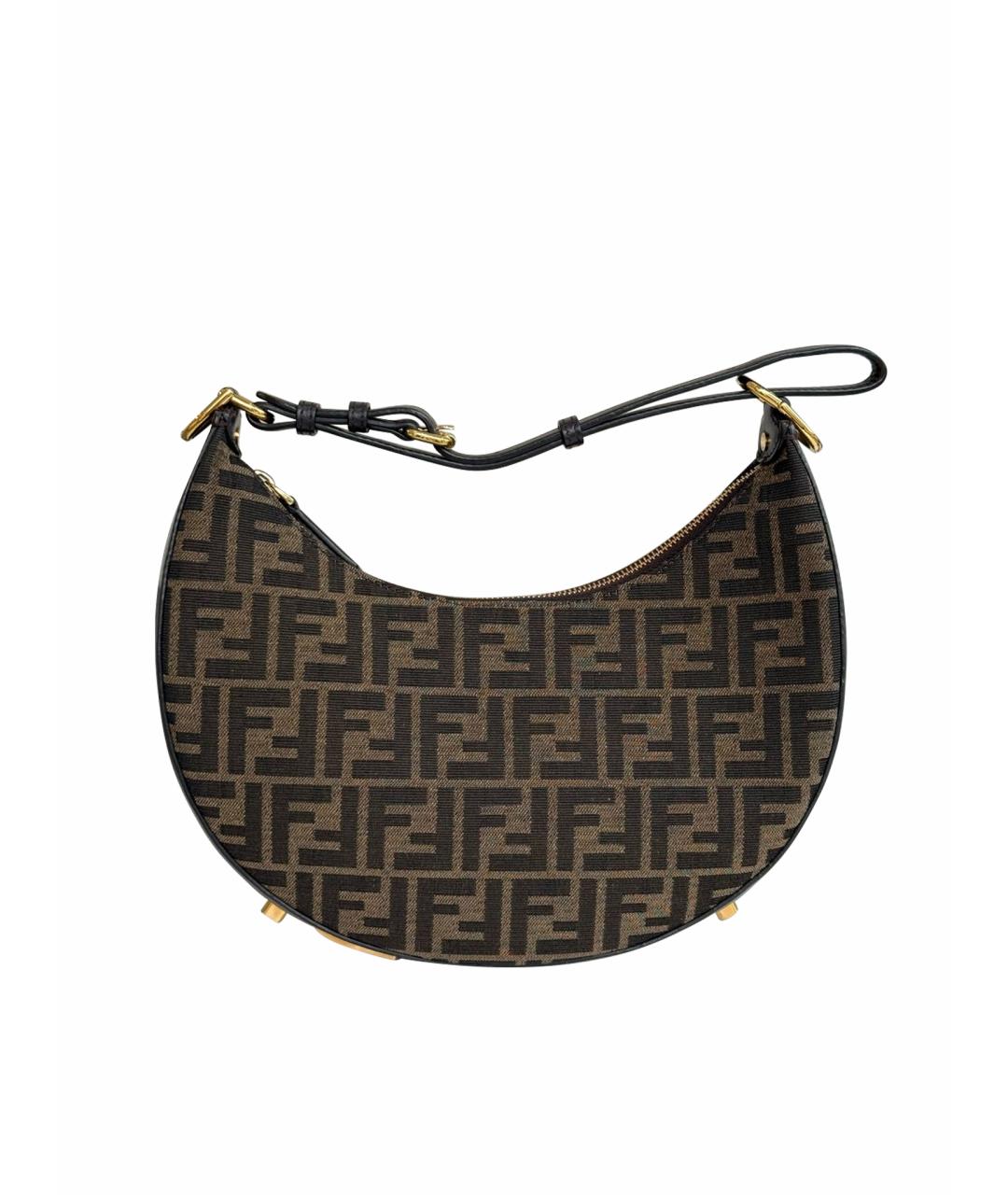 FENDI Коричневая сумка с короткими ручками, фото 1