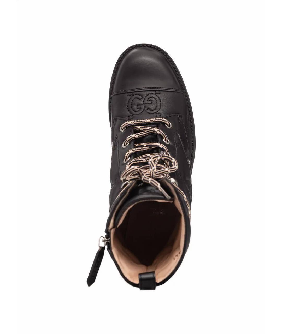 GUCCI Черные кожаные сапоги, фото 2