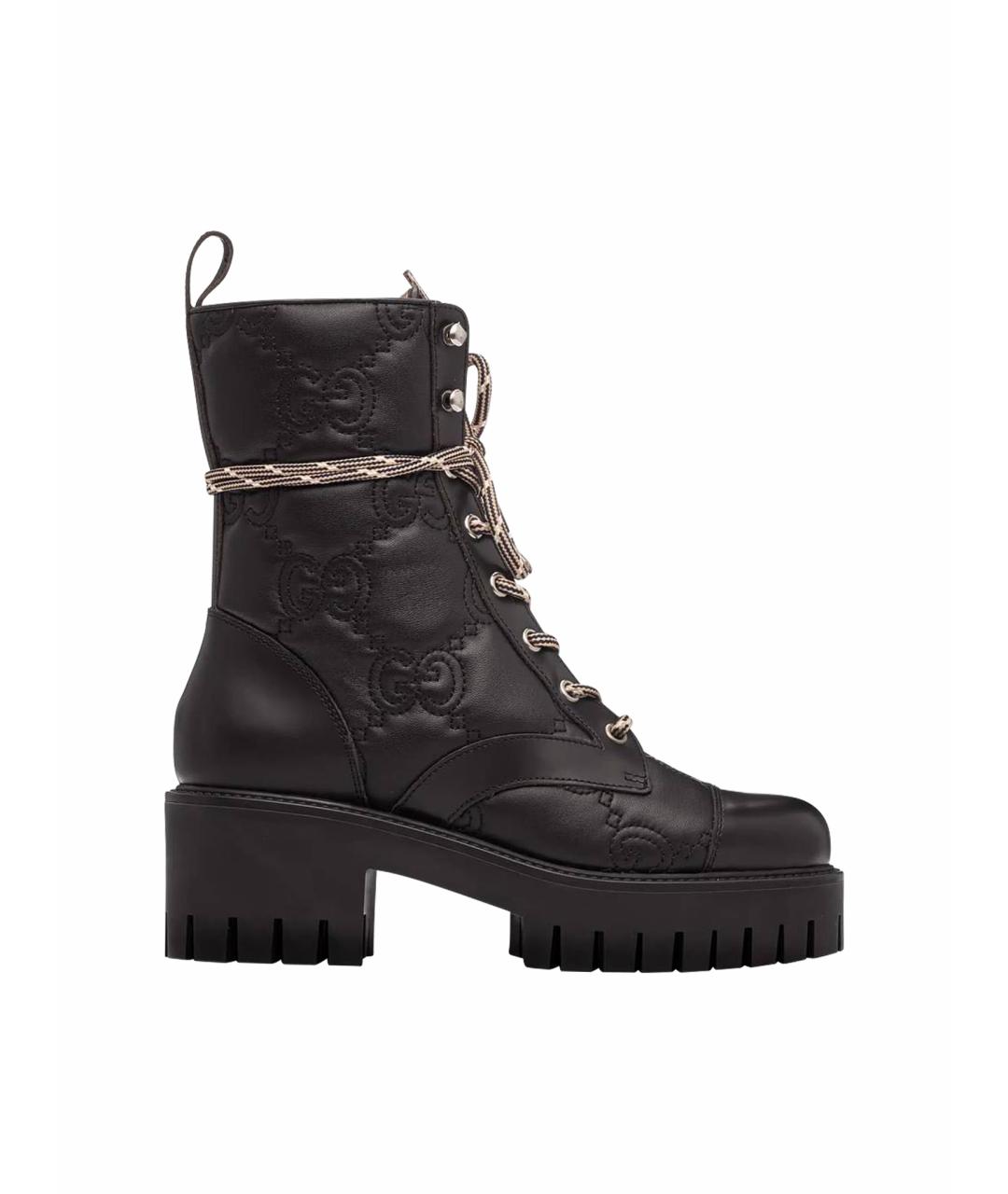 GUCCI Черные кожаные сапоги, фото 5