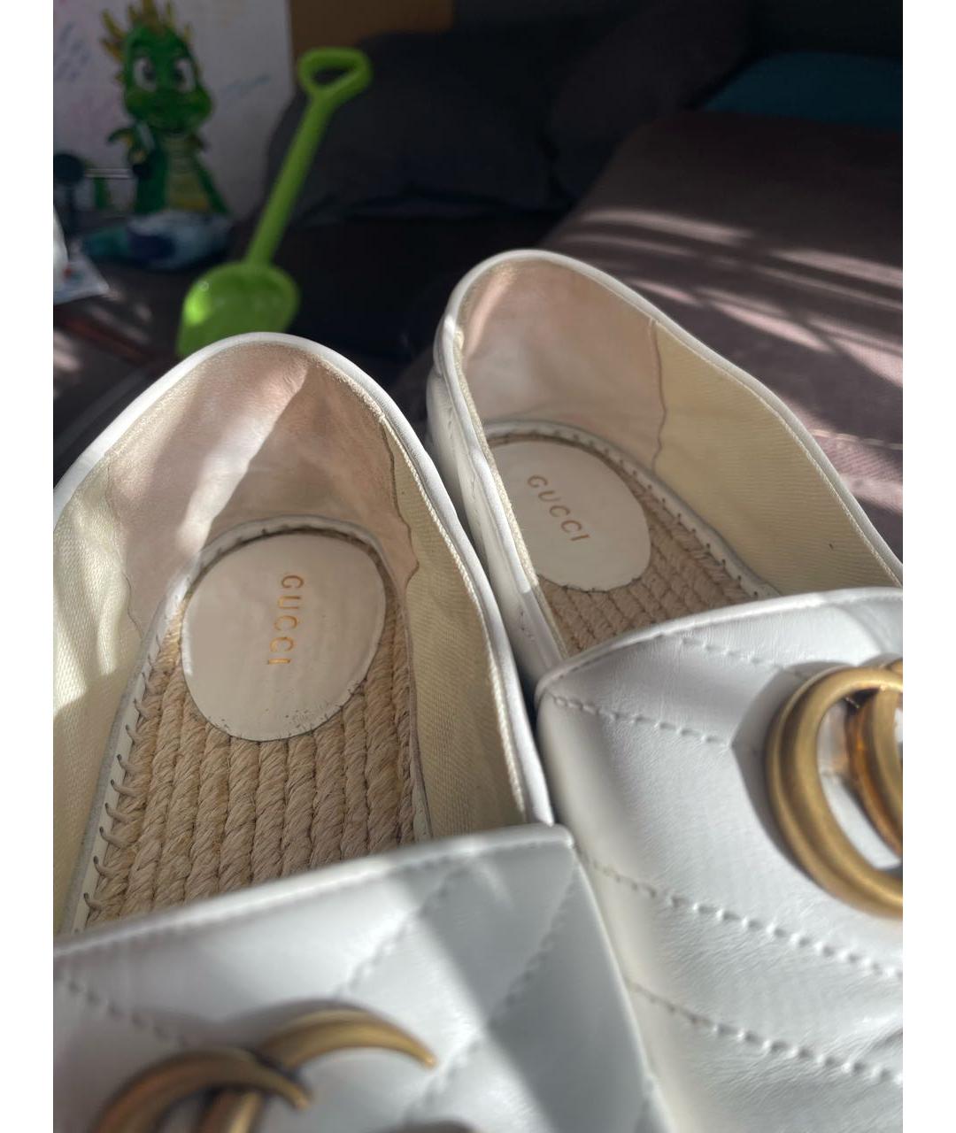 GUCCI Белые кожаные эспадрильи, фото 6