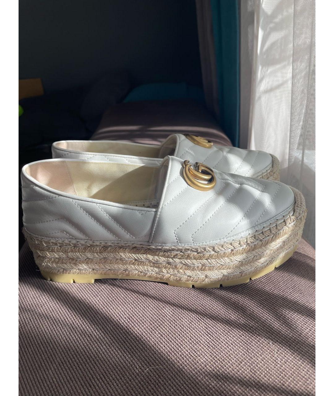 GUCCI Белые кожаные эспадрильи, фото 8