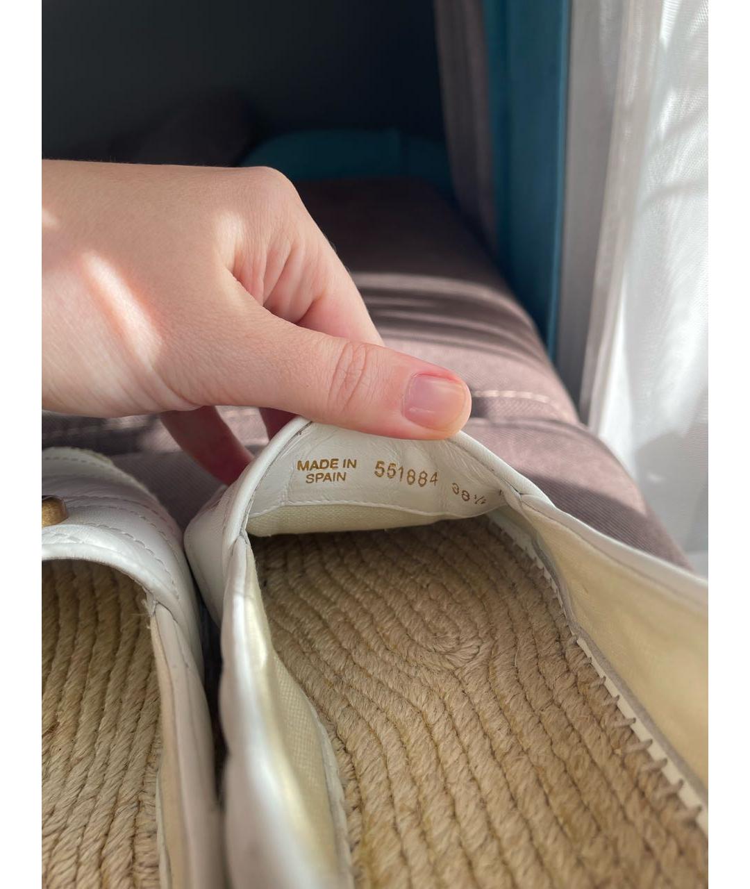 GUCCI Белые кожаные эспадрильи, фото 5
