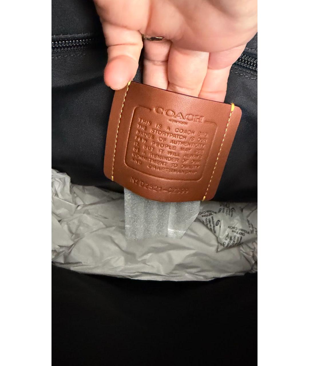 COACH Черная кожаная сумка на плечо, фото 5