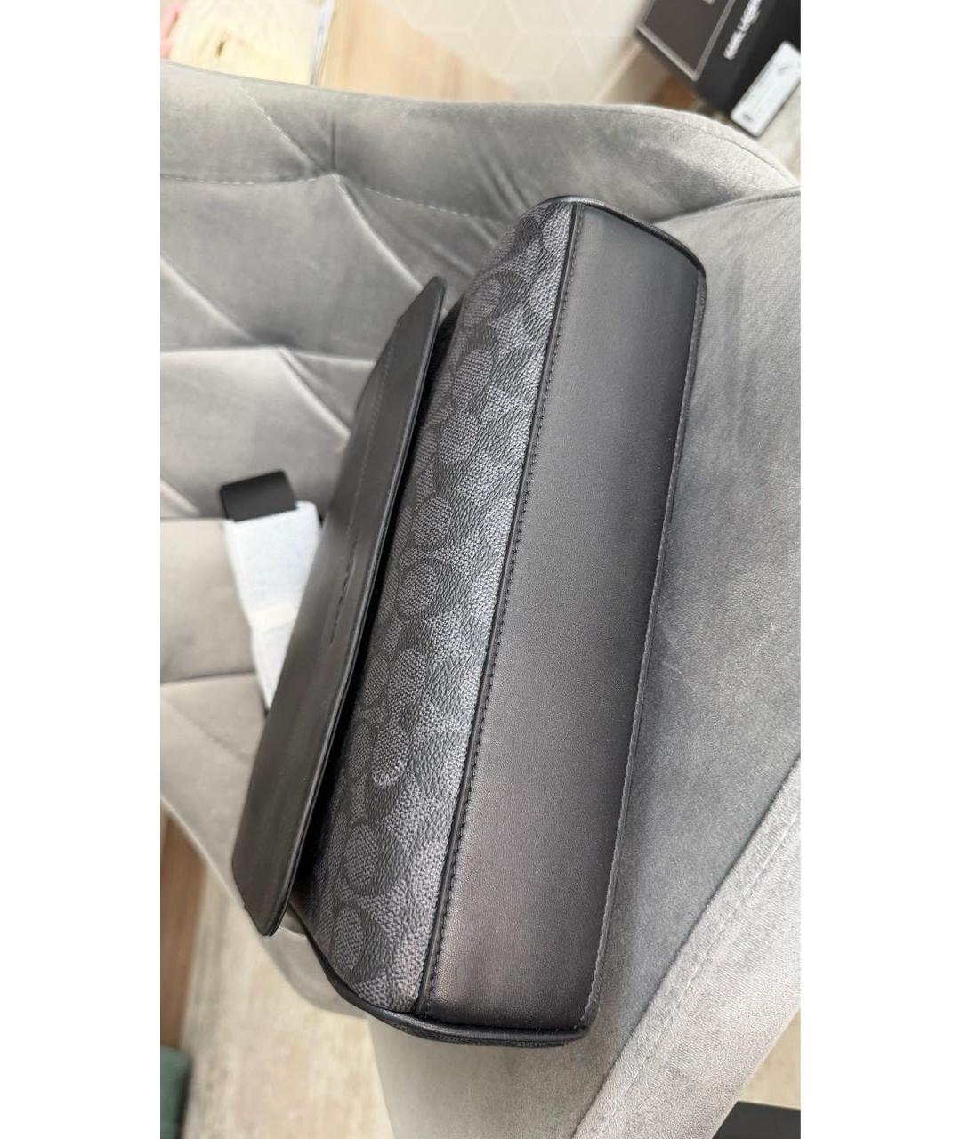 COACH Черная кожаная сумка на плечо, фото 8