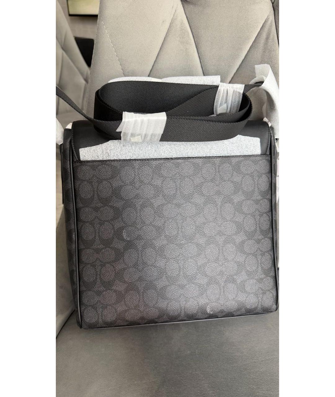 COACH Черная кожаная сумка на плечо, фото 7