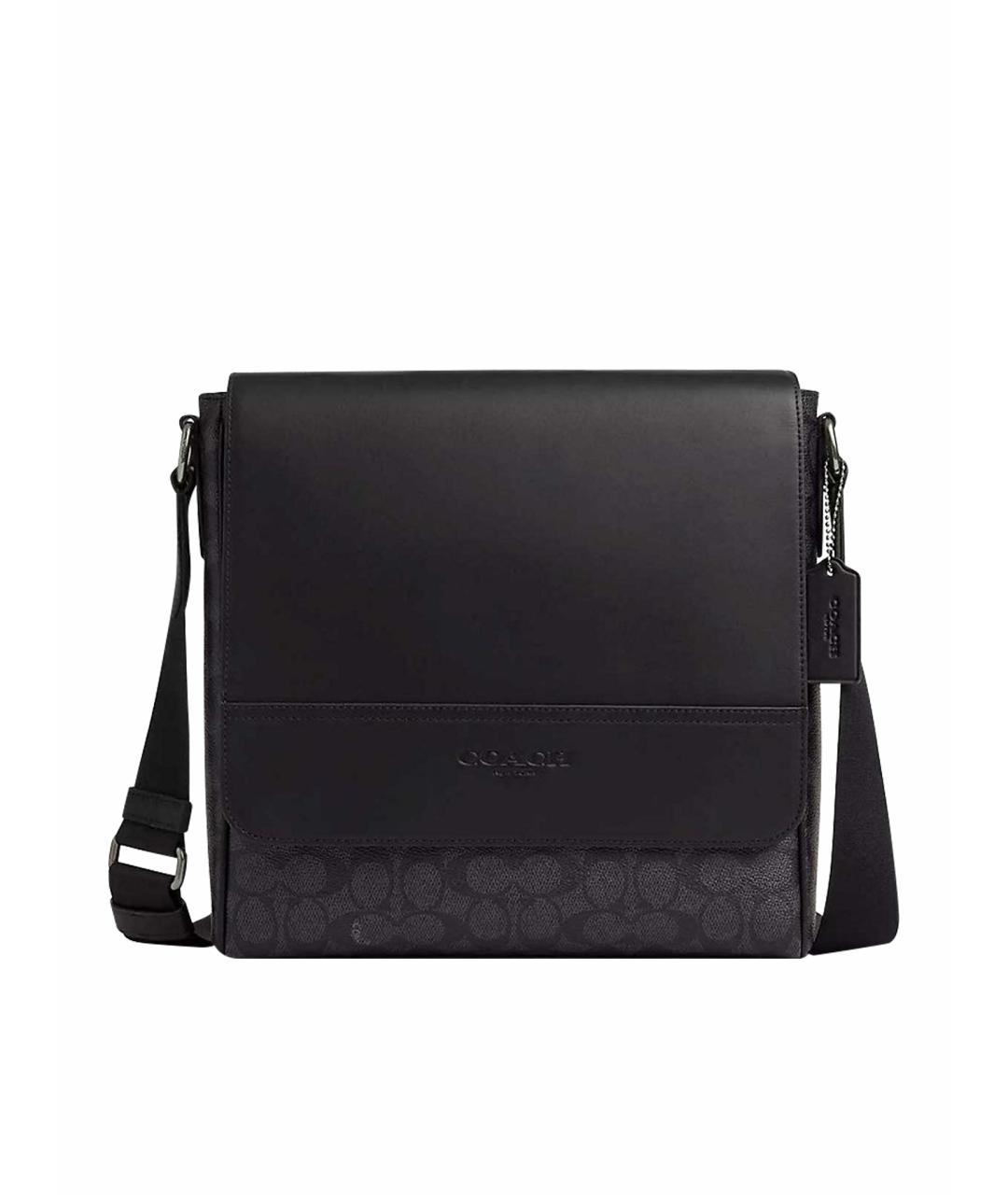 COACH Черная кожаная сумка на плечо, фото 1