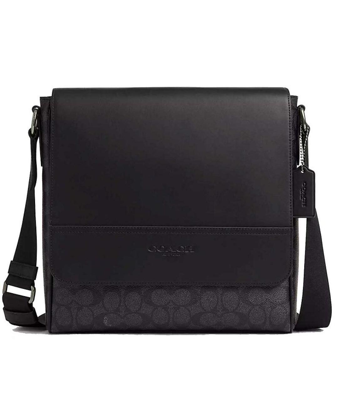 COACH Черная кожаная сумка на плечо, фото 9