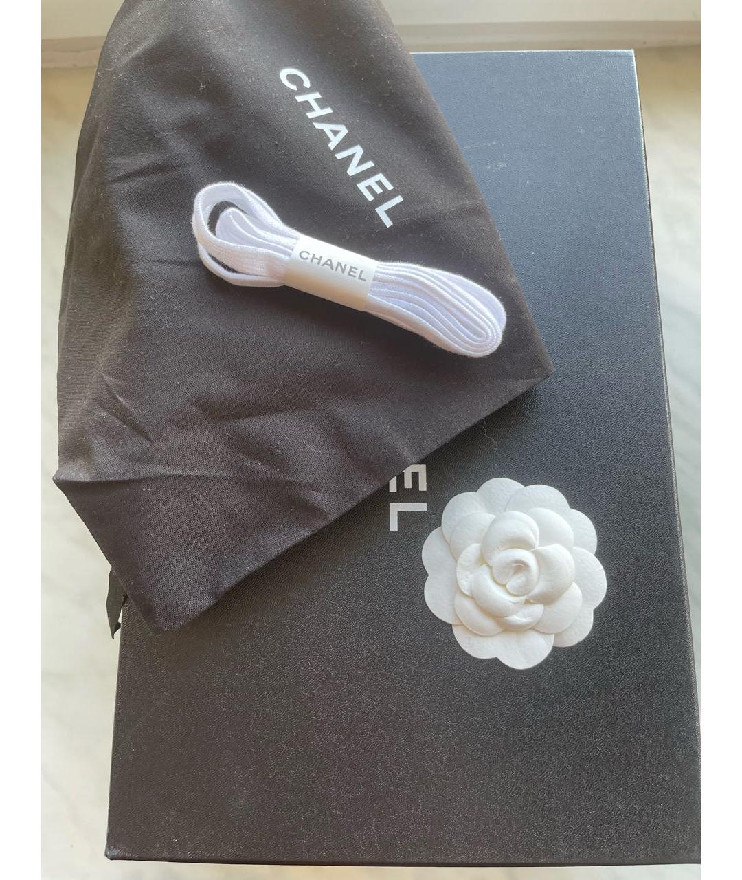 CHANEL Серые кожаные кроссовки, фото 6