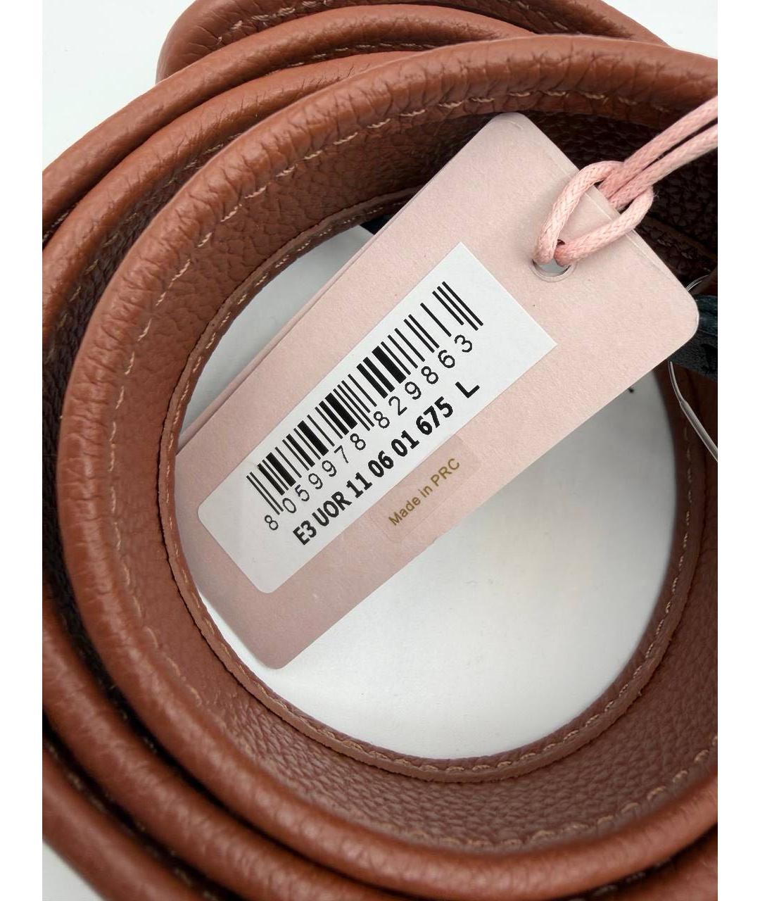 COCCINELLE Коричневый кожаный ремень, фото 5