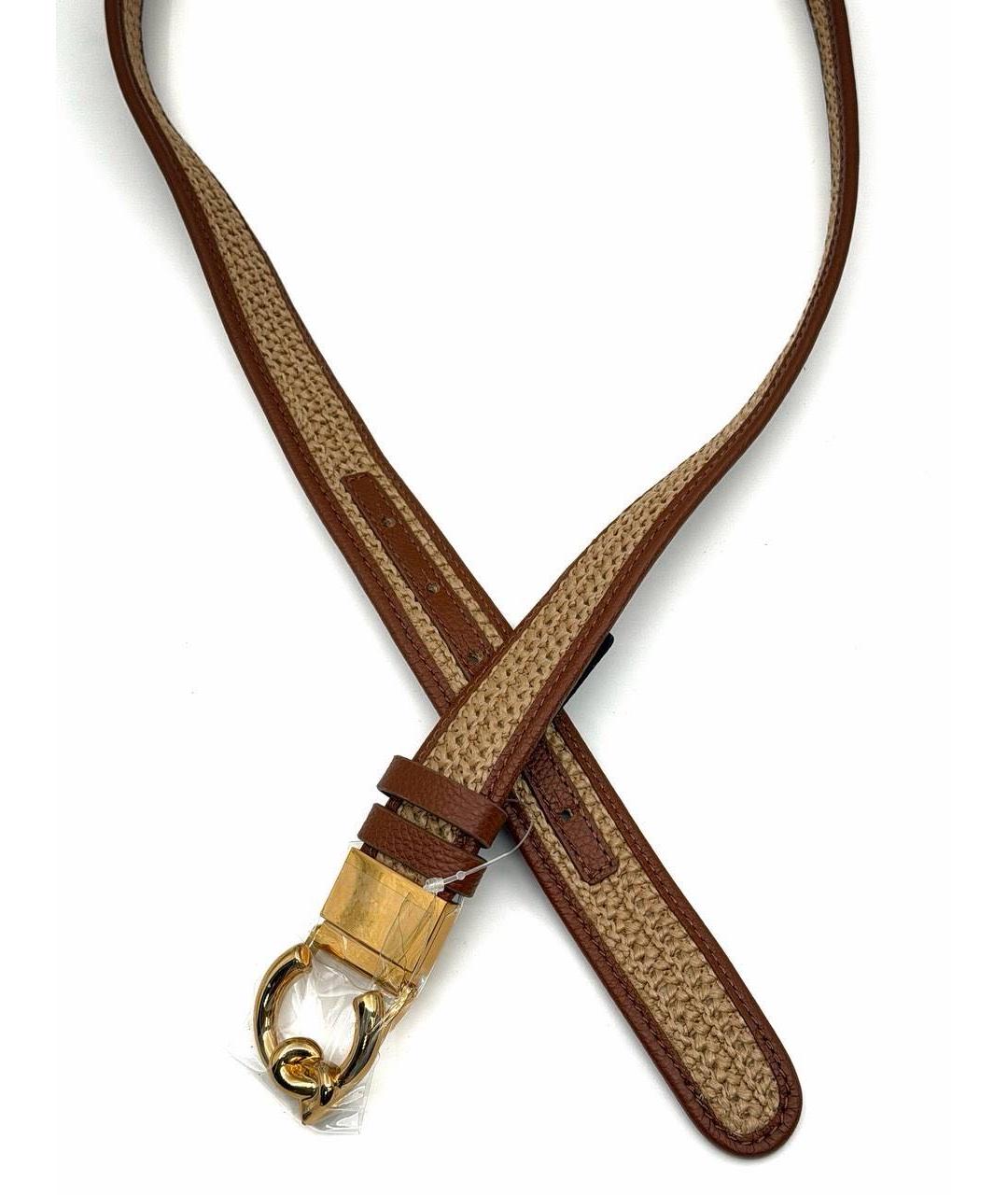 COCCINELLE Коричневый кожаный ремень, фото 3