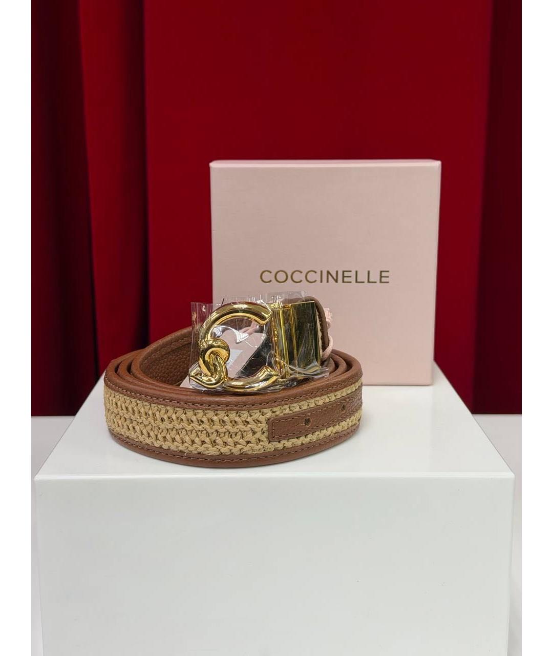 COCCINELLE Коричневый кожаный ремень, фото 4