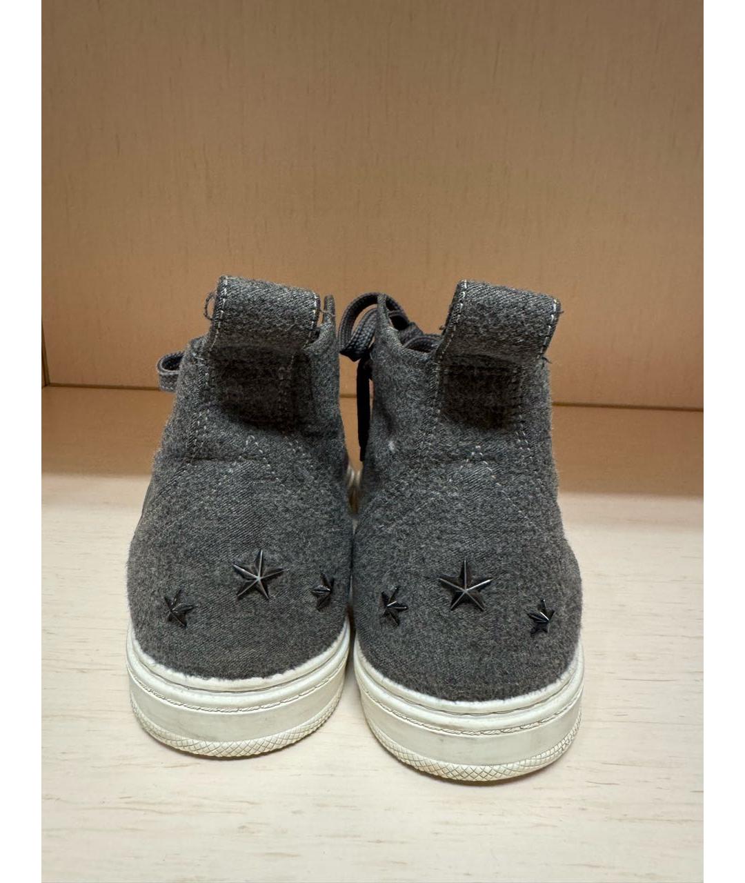 JIMMY CHOO Серые высокие кроссовки / кеды, фото 4