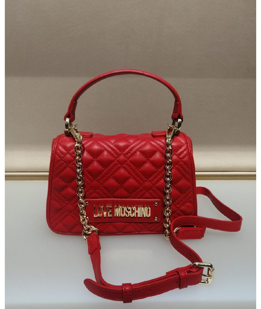 LOVE MOSCHINO Красная сумка через плечо, фото 4
