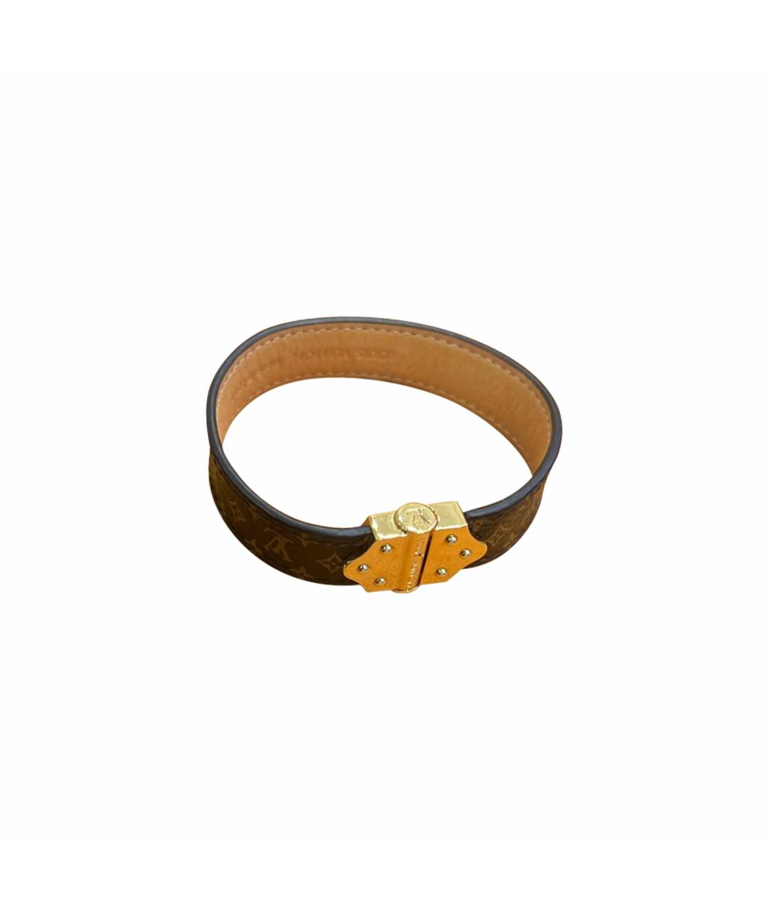 LOUIS VUITTON Коричневый кожаный браслет, фото 1