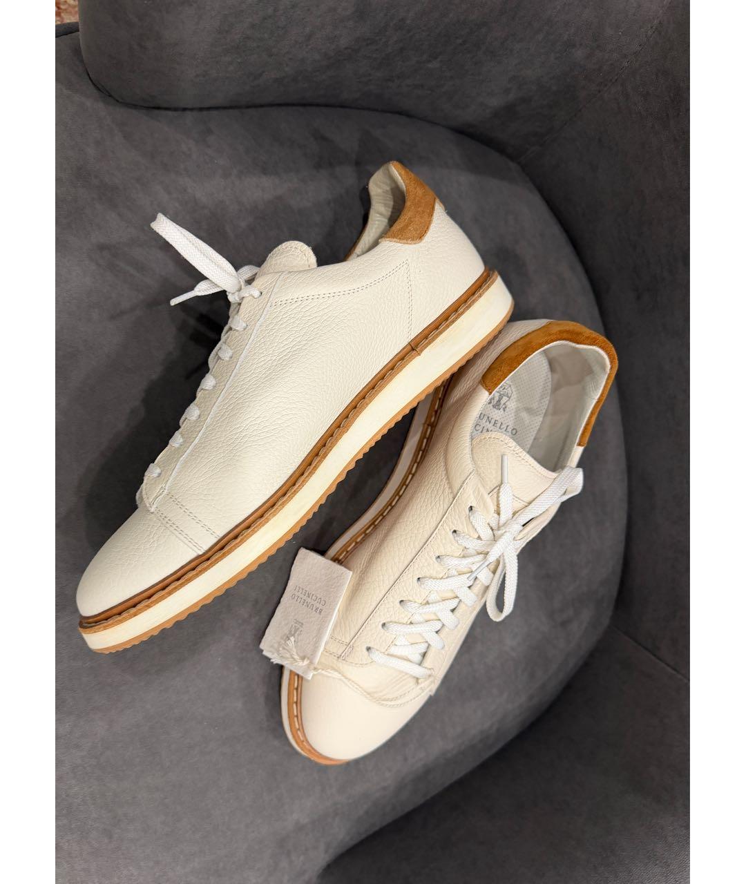 BRUNELLO CUCINELLI Кожаные низкие кроссовки / кеды, фото 2