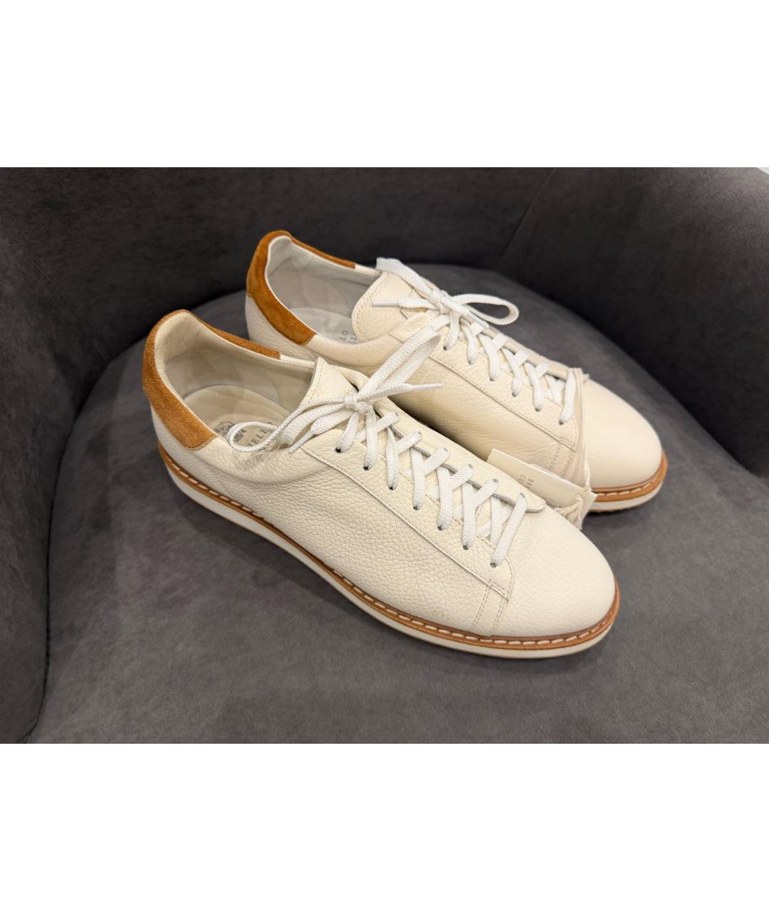 BRUNELLO CUCINELLI Кожаные низкие кроссовки / кеды, фото 4