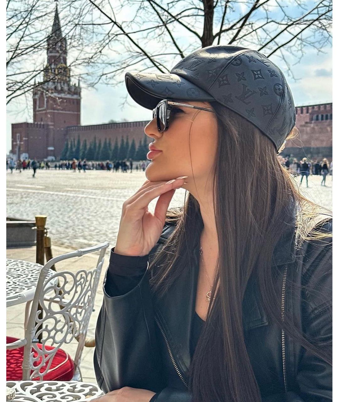 LOUIS VUITTON Черная кожаная кепка, фото 7