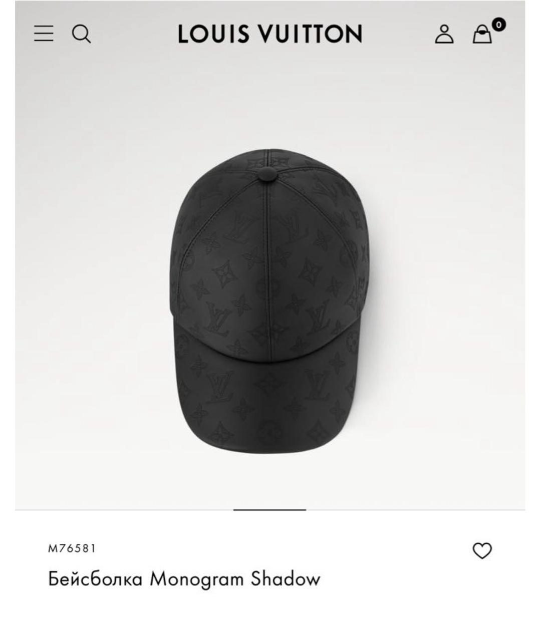 LOUIS VUITTON Черная кожаная кепка, фото 8