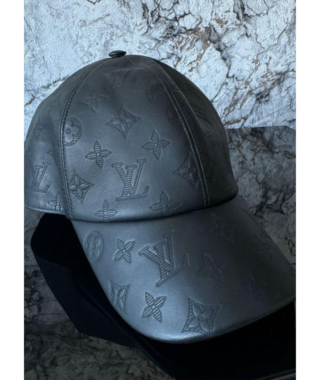 LOUIS VUITTON Черная кожаная кепка, фото 6