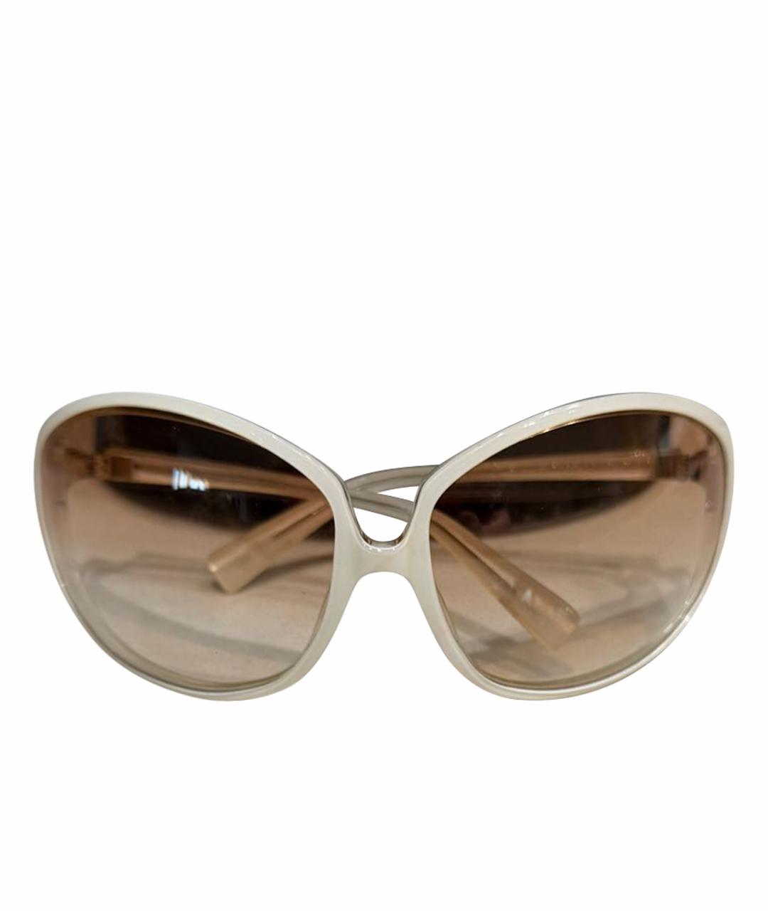 GUCCI Белые пластиковые солнцезащитные очки, фото 1