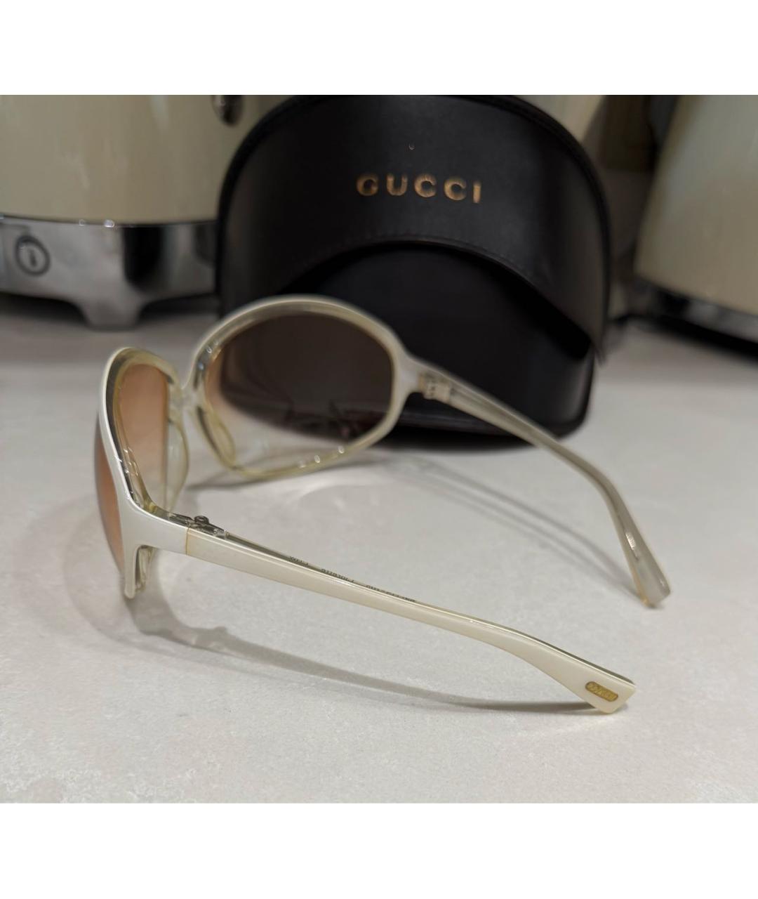 GUCCI Белые пластиковые солнцезащитные очки, фото 3