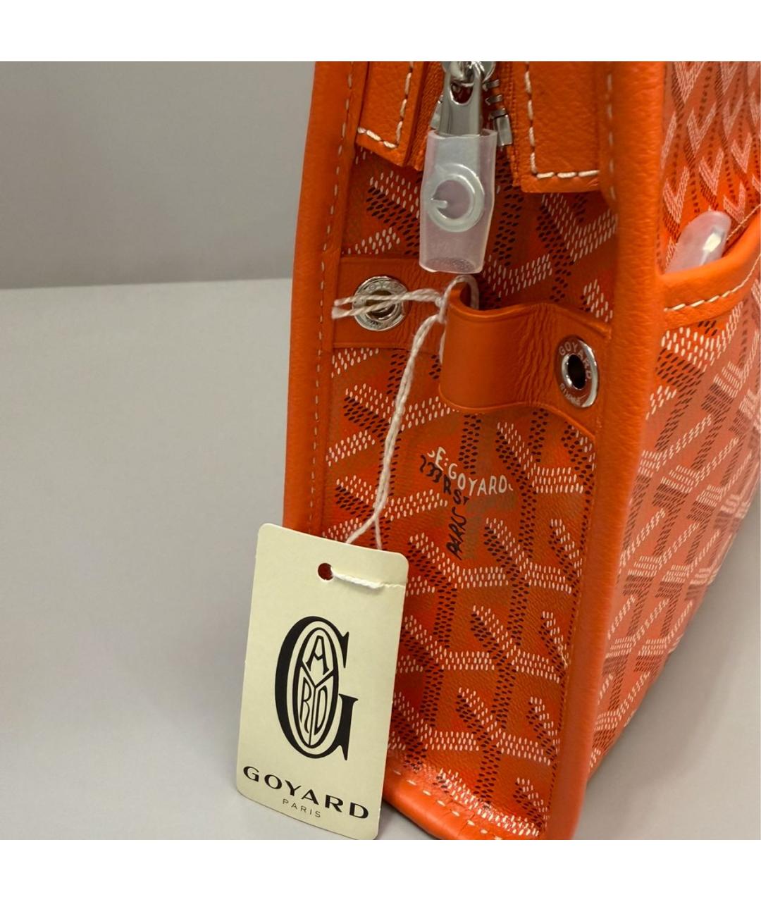 GOYARD Оранжевая кожаная папка для документов, фото 4