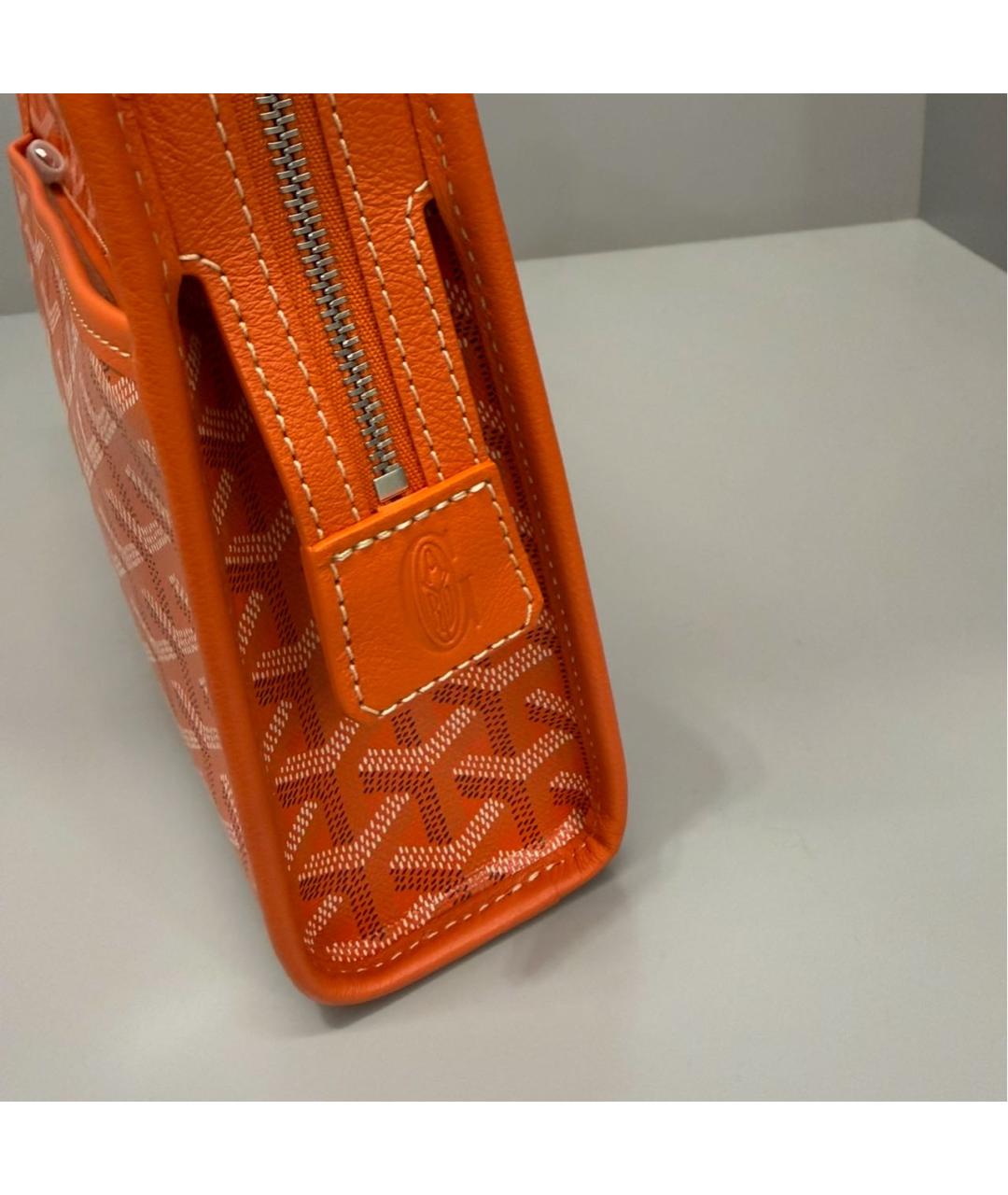 GOYARD Оранжевая кожаная папка для документов, фото 5