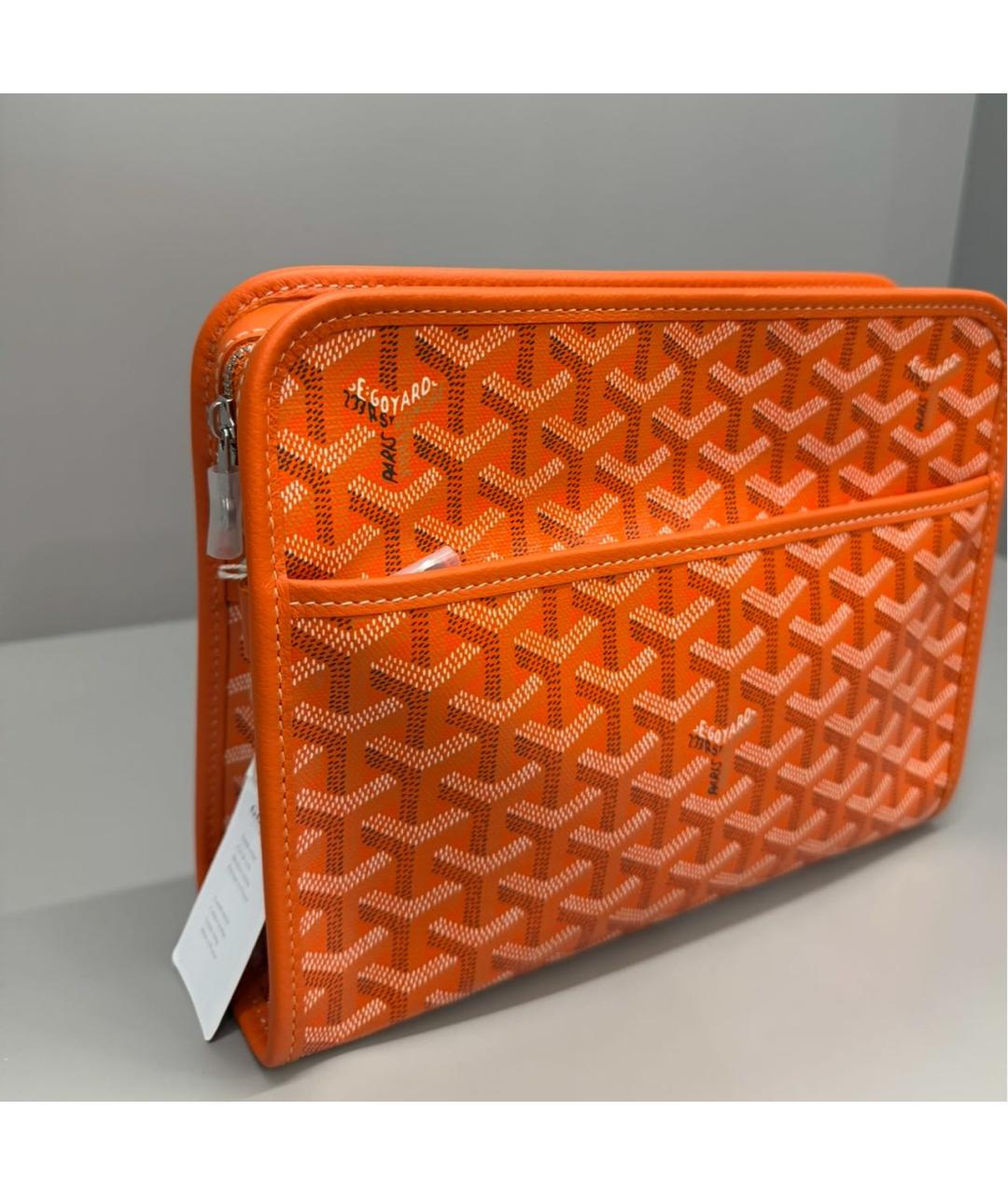 GOYARD Оранжевая кожаная папка для документов, фото 2