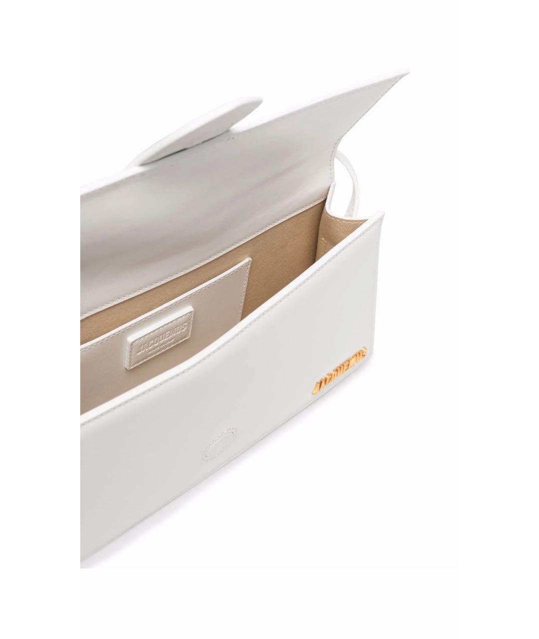 JACQUEMUS Белая кожаная сумка с короткими ручками, фото 4