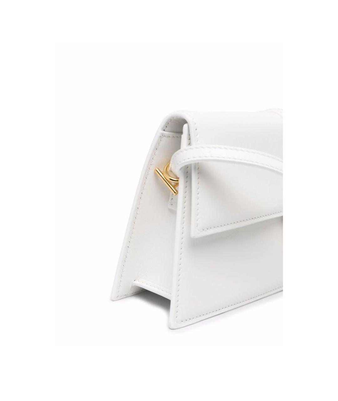 JACQUEMUS Белая кожаная сумка с короткими ручками, фото 3