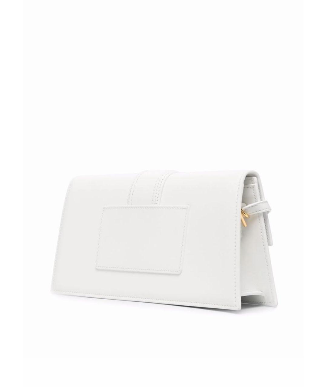 JACQUEMUS Белая кожаная сумка с короткими ручками, фото 2