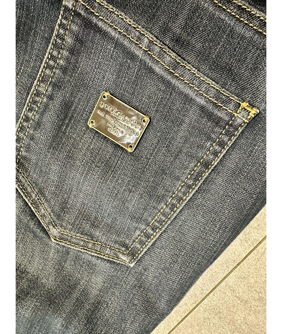 DOLCE&GABBANA Темно-синие хлопко-эластановые джинсы слим, фото 5