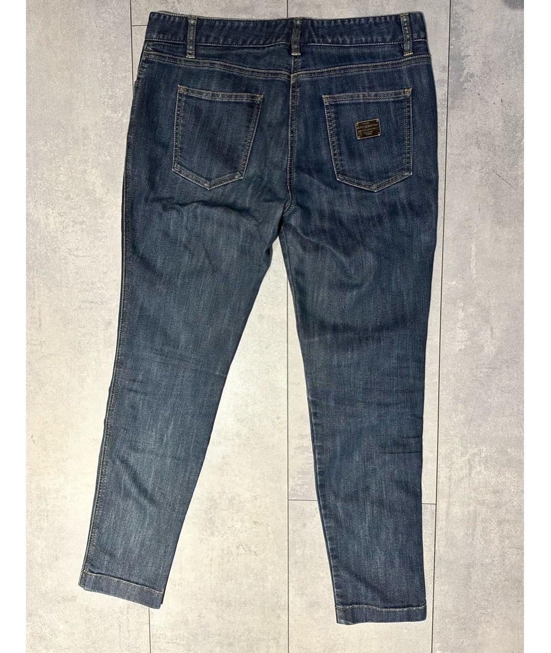 DOLCE&GABBANA Темно-синие хлопко-эластановые джинсы слим, фото 2