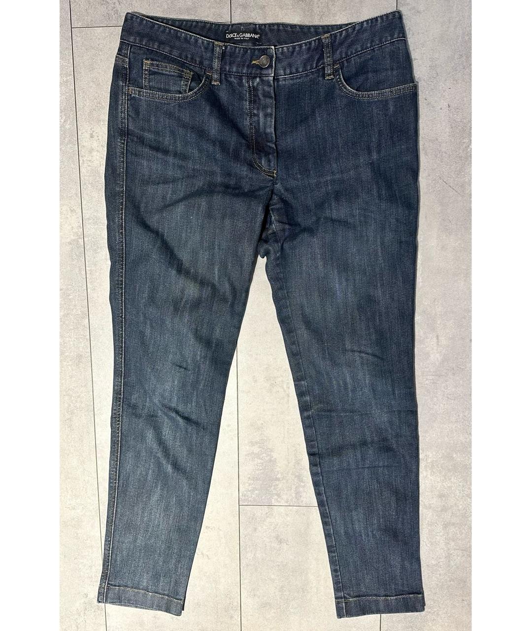 DOLCE&GABBANA Темно-синие хлопко-эластановые джинсы слим, фото 6