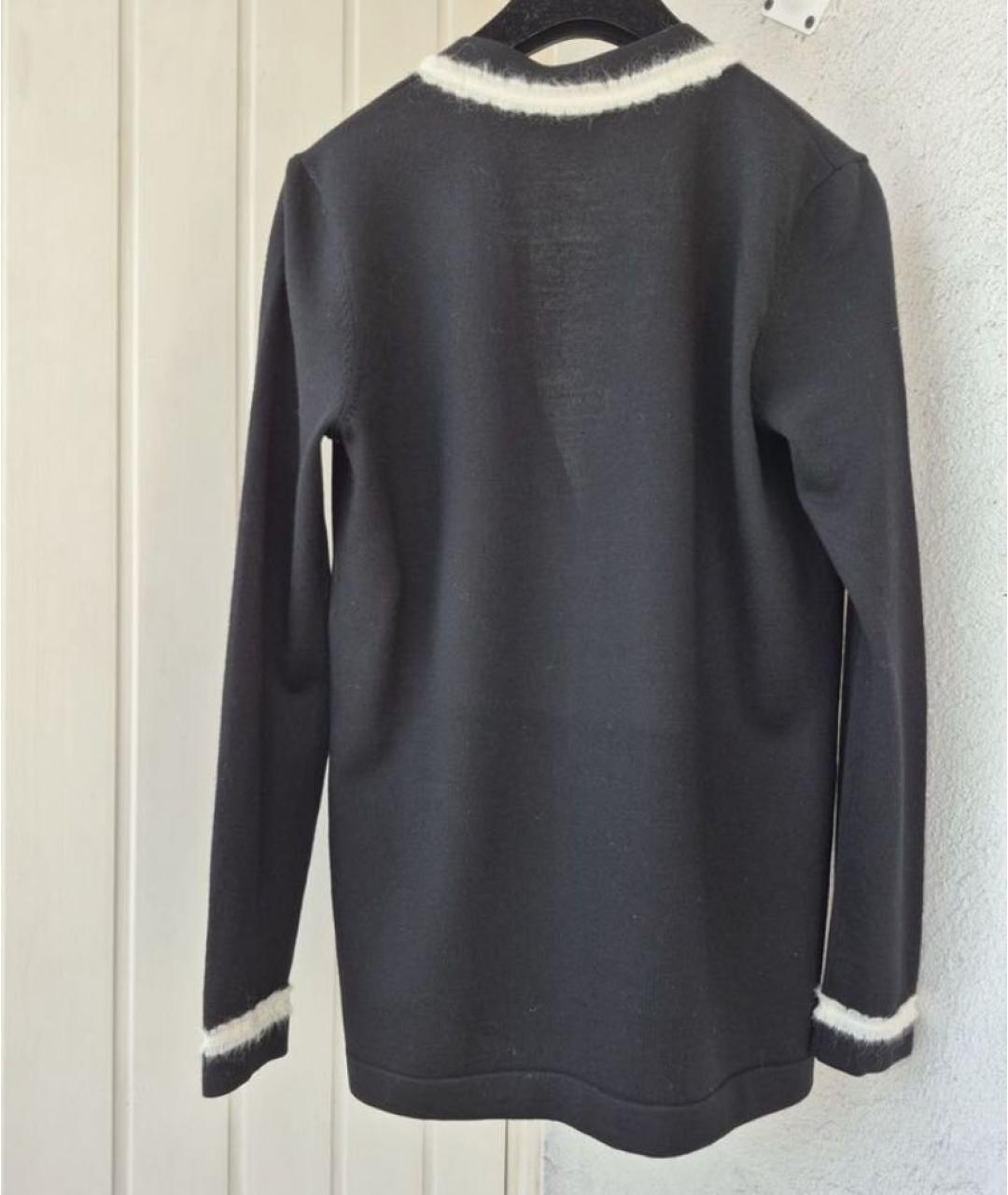 CHANEL Черный шерстяной кардиган, фото 3