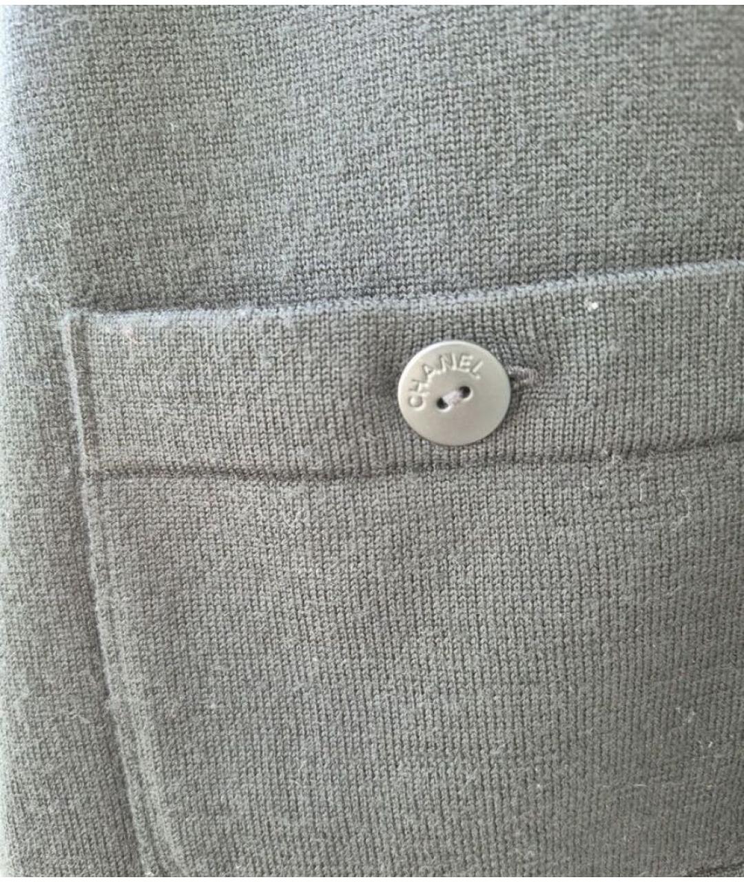 CHANEL Черный шерстяной кардиган, фото 4